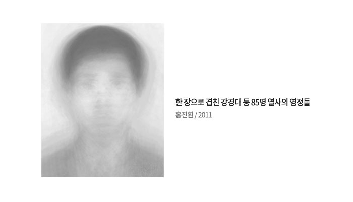 한 장으로 겹친 강경대 등 85명 열사의 영정들 홍진훤 2011