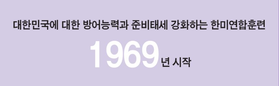 대한민국에 대한 방어능력과 준비태세 강화하는 한미연합훈련 1969년 시작