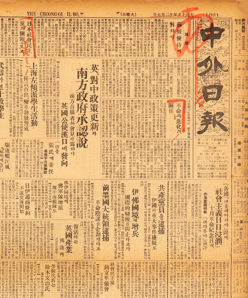 일제 검열의 거대한 벽에 구멍을 낸 처절한 항쟁 기록, 중외일보(中外日報) 일제 검열의 거대한 벽에 구멍을 낸 처절한 항쟁 기록, 중외일보(中外日報)