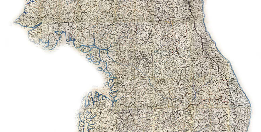 대동여지도상의 한반도 중부 지역 (출처: 서울대학교 규장각 한국학연구원, 고지도) 대동여지도상의 한반도 중부 지역 (출처: 서울대학교 규장각 한국학연구원, 고지도)